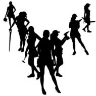 Vector silhouette of a woman N2094