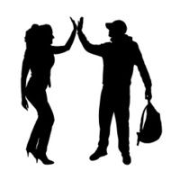 Vector silhouettes of people N275