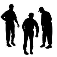 Vector silhouette of old people N225