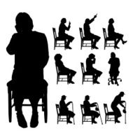 Vector silhouette of a people N364
