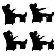 Vector silhouette of a people N365