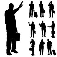 Vector silhouette of a businessman N43