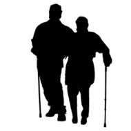 Vector silhouette of old people N233