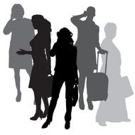 Vector silhouette of businesswoman N175