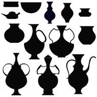 Black silhouettes pots