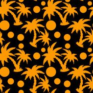 Seamless pattern with silhouettes coconut palm trees N21