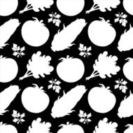 Seamless pattern with silhouettes vegetables -