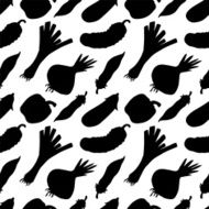 Seamless pattern with silhouettes vegetables N16