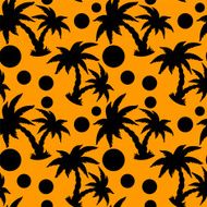 Seamless pattern with silhouettes coconut palm trees N22