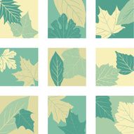 set of icons with leaves