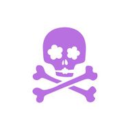 Purple skull - romantic ironic icon