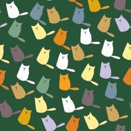 Cartoon cats seamless background illustration