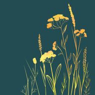 Silhouettes of flowers and grass N69