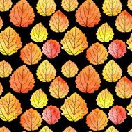 seamless vector pattern with leaves in watercolor N4