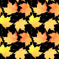seamless vector pattern with leaves in watercolor N5