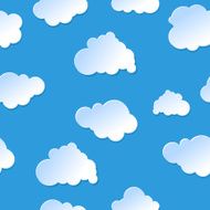 Vector seamless cute cartoon paper or plastic clouds
