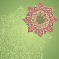 background with lace circle hand drawn ornament N11