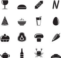 Silhouette shop food and drink icons N2