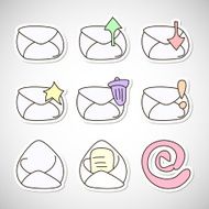 Inbox and outbox mail icons N2