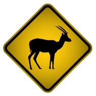 Gazelle Warning Sign- Vector
