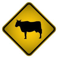 Warning Cows Sign- Vector N4