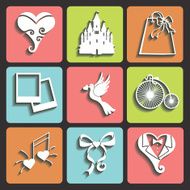 Wedding Design Flat icons for Web and Mobile Vector N2