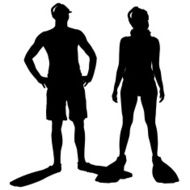 Vector silhouette of a people N369