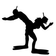 Vector silhouette of a people N370