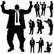 Vector silhouette of business people N131
