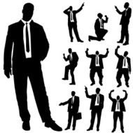 Vector silhouette of business people N132