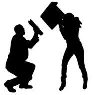 Vector silhouette of couple N394
