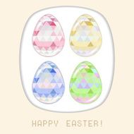 Easter egg pink crystall triangle greeting card N2