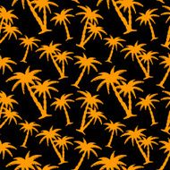 Seamless pattern with silhouettes coconut palm trees N24