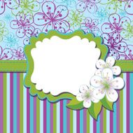 Spring Design template Cherry flowers background and strips