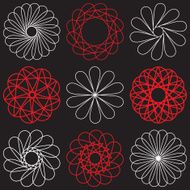 Set of floral geometric forms