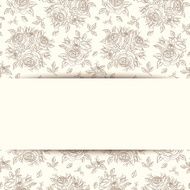 Vintage invitation card with roses Vector illustration