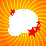 Orange background with round elements and flowers