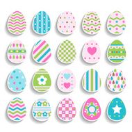 Set of color easter eggs decorated ornament