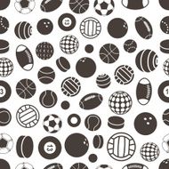 Sport ball silhouettes seamless pattern