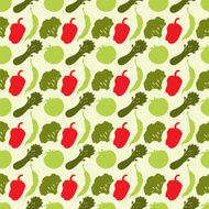Seamless pattern with silhouettes vegetables N17