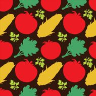 Seamless pattern with silhouettes vegetables N18