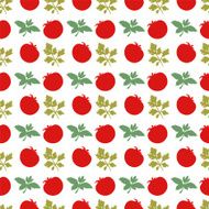 Seamless pattern with silhouettes tomato and leafs N4