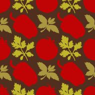 Seamless pattern with silhouettes vegetables N19