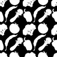 Seamless pattern with silhouettes vegetables N21