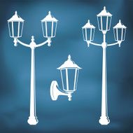 Graphic vintage street lantern