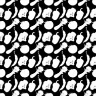 Seamless pattern with silhouettes vegetables N22