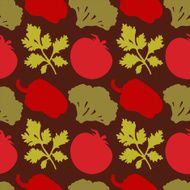 Seamless pattern with silhouettes vegetables N23