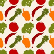 Seamless pattern with silhouettes vegetables N24