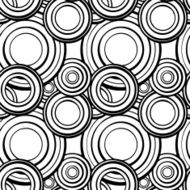Abstract geometric seamless pattern with circles in black and white N2