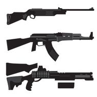 Silhouettes automatic pneumatic and shotgun vector